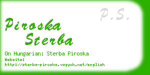 piroska sterba business card